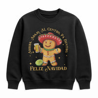 Humorous Gingerbread Tequila Toast Sweatshirt, Mexican Christmas Sweatshirt, Feliz Navidad Holiday Sweater, Spanish Fiesta Drinking Sweatshirt