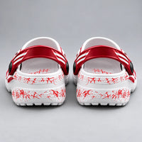 ALA Script Crimson - White and Red Statement Clogs