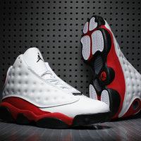Sneakers, White Red Colorway, Lace Up Design, Casual Gift for Sneaker Fans