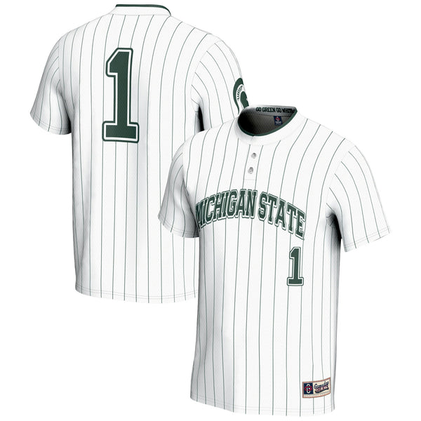 #1 Michigan State Spartans Lightweight Softball Jersey - White
