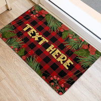 Custom Holiday Welcome Mat, Personalized Christmas Family Name Doormat, Winter Snowflake Front Door Mat, Xmas Entry Rug, Festive Present