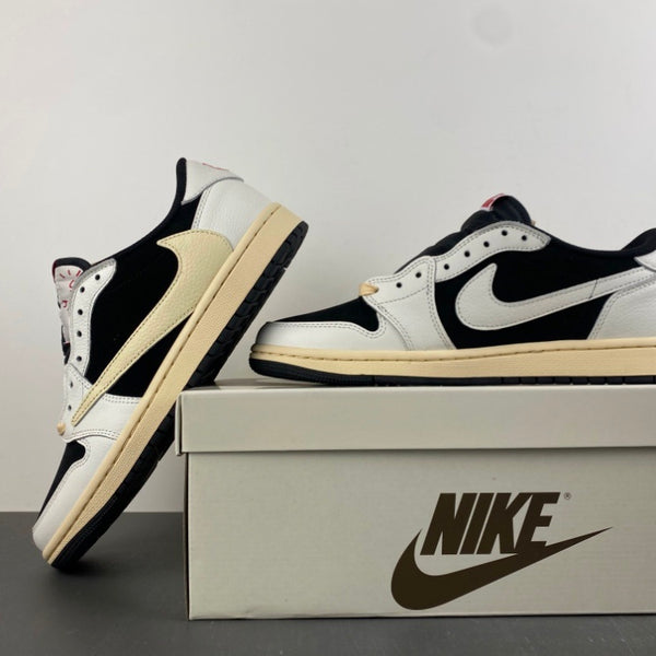 Low Top Sneakers, White Black Colorway, Leather Footwear, Reverse Hook Design, Lace Up Design, Casual Gift for Sneaker Fans