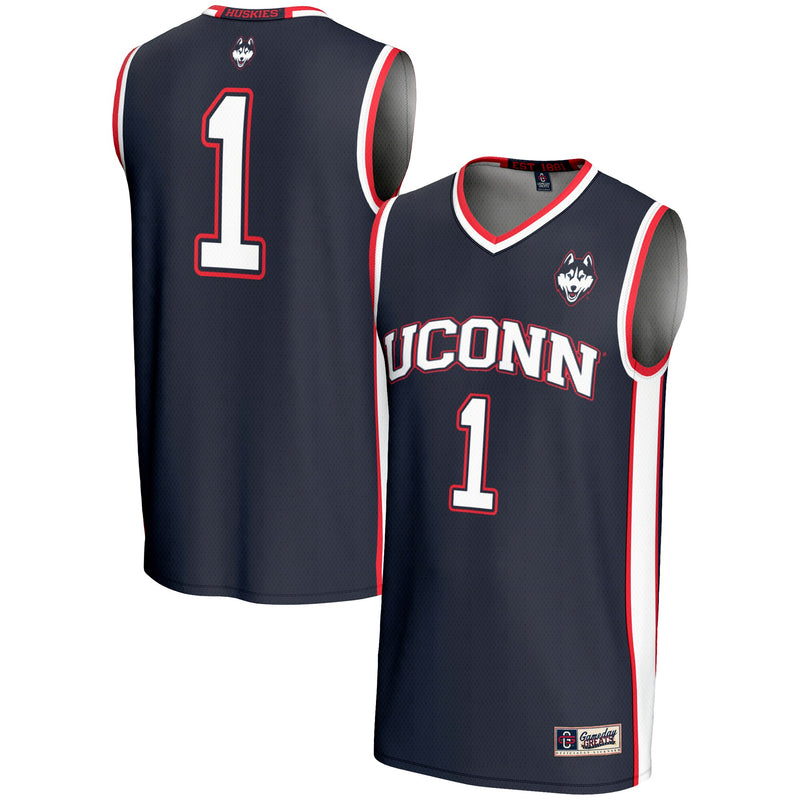 #1 UConn Huskies Lightweight Basketball Jersey - Navy