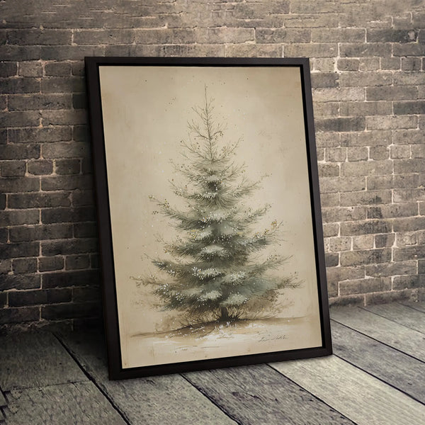 Snowy Pine Forest Canvas Print, Watercolor Christmas Tree Canvas Wall Art, Winter Landscape Wall Decor, Holiday Season Canvas