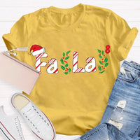 Fa La La Santa Hat Math Equations Shirt, Math Teacher Christmas T-Shirt, Humorous Holiday Mathematics Graphic Tee, Teacher Xmas Present