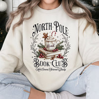 Christmas Book Lover Crewneck, North Pole Book Club Sweatshirt, Adorable Holiday Reader Graphic Pullover, Bookish Xmas Sweater, Reader Present