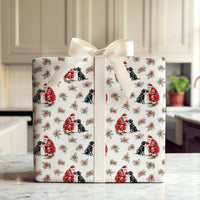 Black Lab Dog Christmas Gift Wrap, Santa and Black Labrador Wrapping Paper, Festive Puppy Holiday Wrapping Paper, Pet Lover Gift Wrap