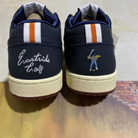 Retro Low Top Golf Shoes, Blue Colorway, Lace Up Design, Casual Gift for Shoe Lovers