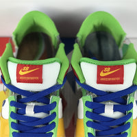 Low Top Sneakers, White Red Green Yellow Colorway, Lace Up Design, Casual Gift for Sneaker Fans