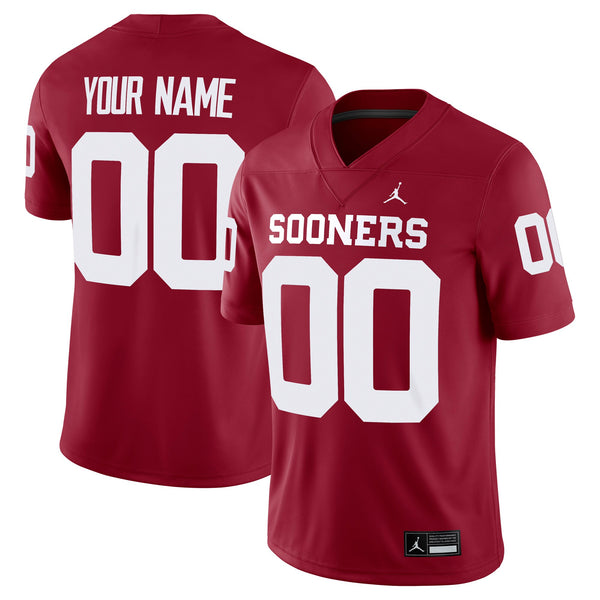 Oklahoma Sooners Custom Football Game Jersey - Crimson