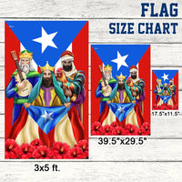 Three Wise Men Reyes Magos Flag, Puerto Rico Three Kings Garden Flag, Double-Sided Boricua Christmas Flag, Holiday Yard Decor Present