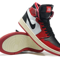 Sneakers, Red Black White Colorway, Patent Leather Footwear, Lace Up Design, Casual Gift for Sneaker Fans
