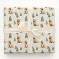 Holiday Dog Gift Wrap, Goldendoodle Christmas Wrapping Paper, Adorable Puppy Wrapping Paper, Christmas Tree Gift Wrap, Dog Lover Present Wrap