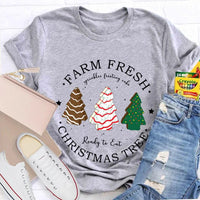 Rustic Holiday Graphic Tee, Farm Fresh Christmas Tree T-Shirt, Vintage Xmas Tree Farm Shirt, Comfy Winter Holiday Tee, Christmas Present