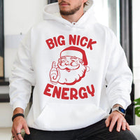 Humorous Santa Christmas Hoodie, Big Nick Energy Hoodie, Retro Santa Pullover Hoodie, Winter Holiday Hooded Sweatshirt, Xmas Present for Men