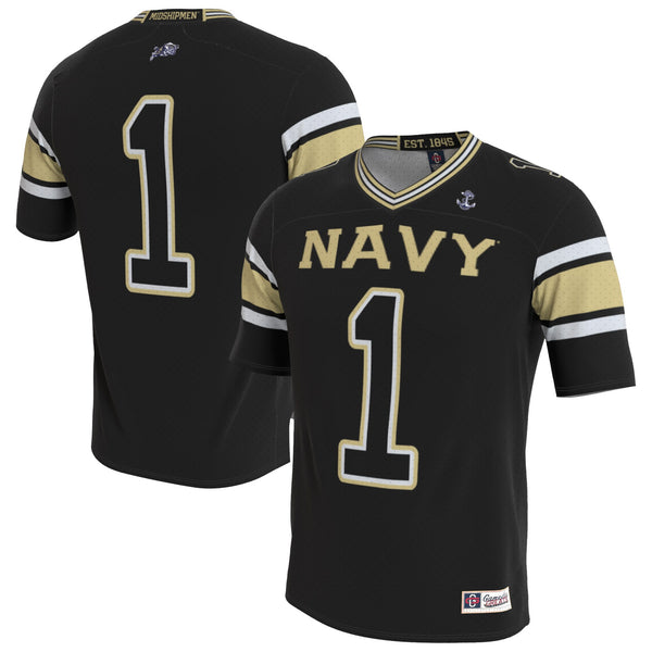 Navy Midshipmen Lightweight Collegiate Football Blackout Fashion Jersey