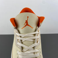 Retro Low Top Sneakers, Beige Orange Colorway, Leather Footwear, Lace Up Design, Casual Gift for Sneaker Fans