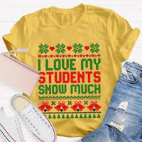Adorable Christmas Teacher Shirt, I Love My Students Snow Much T-Shirt, Winter Holiday Educator Tee, School Staff Xmas Graphic Teacher T-Shirt