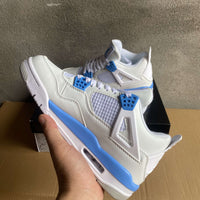 Mid Top Sneakers, White Blue Colorway, Lace Up Design, Casual Gift for Sneaker Fans