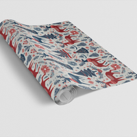 Scandinavian Folk Gift Wrap, Nordic Reindeer Wrapping Paper, Winter Stag Christmas Wrapping Paper, Rustic Holiday Gift Wrap