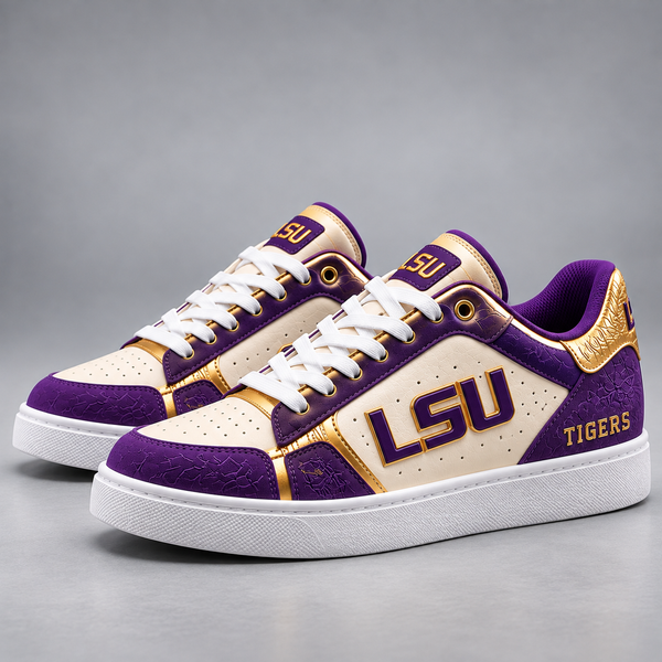 LSU in Purple and Gold - Low Top Court Sneakers - main
