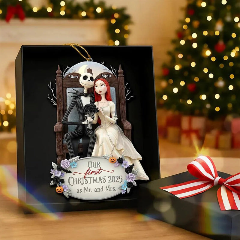 Romantic Personalized Keepsake, Couple Christmas Ornament, Holiday Tree Hanging Decor, Anniversary Present for Couple