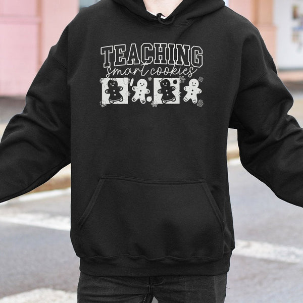 Gingerbread Teacher Christmas Hoodie, Teaching Smart Cookies Hoodie, Holiday School Teacher Hoodie, Adorable Gingerbread Hood