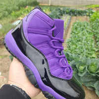 High Top Sneakers, Black Purple Colorway, Lace Up Design, Casual Gift for Sneaker Fans