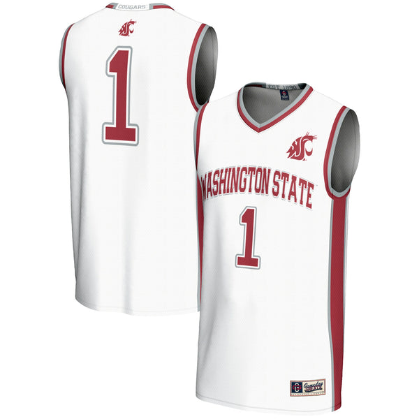 #1 Washington State Cougars Lightweight Basketball Jersey - White