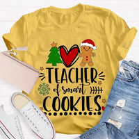 Christmas Tree Holiday Teacher Shirt, Teacher of Smart Cookies T-Shirt, Humorous Teacher Xmas Tee, Adorable School Educator Present T-Shirt