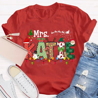 Custom Name Holiday T-Shirt, Personalized Christmas Lights Shirt, Festive Christmas Lights Tee, Adorable Xmas Family Shirt, Holiday Party Present