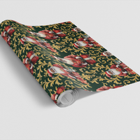 Gold Damask Christmas Gift Wrap, Black Santa Wrapping Paper, Navy Gold Santa Present Paper, Black Santa Holiday Wrapping Paper, Xmas Gift Wrap