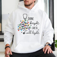 Stethoscope Tree Holiday Hoodie, Christmas Nurse Hoodie, Healthcare RN Sweatshirt, Nursing Student Medical Pullover Hoodie, Xmas Present