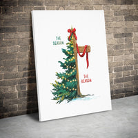 The Season the Reason Scripture Wall Art, Christmas Tree Cross Canvas Print, Christian Holiday Faith Canvas Decor, Religious Christmas Present