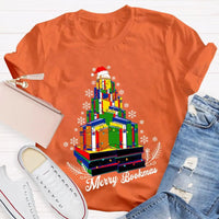 Book Lover Holiday Graphic Tee, Merry Bookmas Christmas T-Shirt, Winter Snowflakes Reading Shirt, Comfy Bookish Xmas Tee, Reader Present for Her