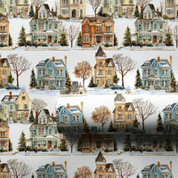 Watercolor Winter Village Gift Wrap, Victorian House Wrapping Paper, Snowy Town Holiday Wrapping Paper, Comfy Christmas Gift Wrap Paper Roll