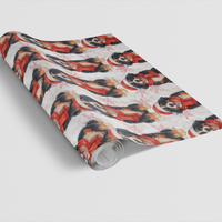 Snowy Santa Dog Gift Wrap, Bernedoodle Christmas Wrapping Paper, Doodle Breed Winter Present Paper, Pet Lover Xmas Wrapping Paper Roll