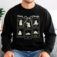 Medical Christmas Holiday Crewneck, Humorous Snowman Pain Scale Sweatshirt, Hospital Doctor Nurse Xmas Pullover, Adorable Healthcare Worker Sweater