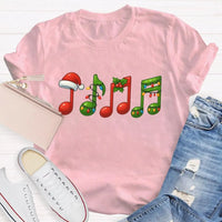 Festive Music Notes Holiday Shirt, Christmas Musical Symbols T-Shirt, Xmas Musician Graphic Tee, Music Lover Apparel, Holiday Present