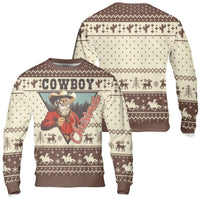 Western Santa Ugly Christmas Sweater, Cowboy Santa Sweatshirt, Retro Cowboy Christmas Sweatshirt, Country Holiday Pullover, Xmas Ranch Present