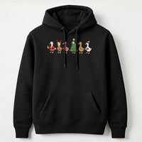Humorous Holiday Duck Pullover, Christmas Goose Hoodie, Adorable Winter Animal Hooded Sweatshirt, Comfy Christmas Present for Bird Lovers