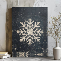 Farmhouse Distressed Winter Wonderland Print, Rustic Snowflake Canvas Wall Art, Holiday Christmas Poster, Printable Digital Download