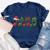 Festive Music Notes Holiday Shirt, Christmas Musical Symbols T-Shirt, Xmas Musician Graphic Tee, Music Lover Apparel, Holiday Present
