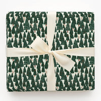 Snowy Pine Tree Gift Wrap, Winter Evergreen Forest Christmas Wrapping Paper, Rustic Woodland Wrapping Paper, Holiday Season Present Wrap