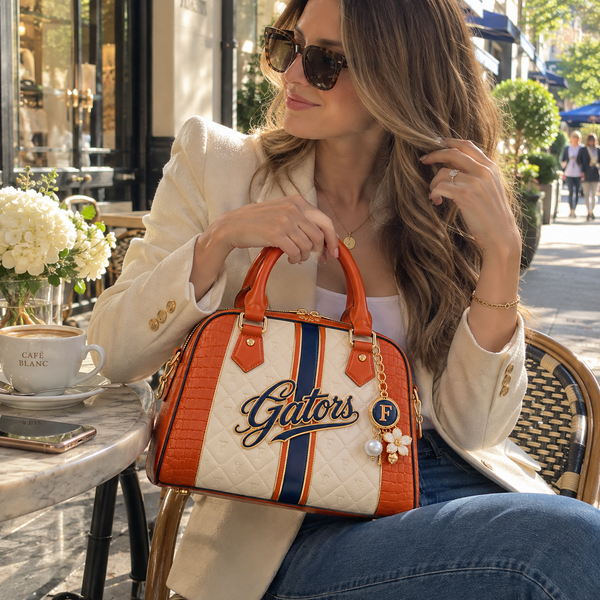 FLA Script - Collegiate Stripe Statement Handbag - main
