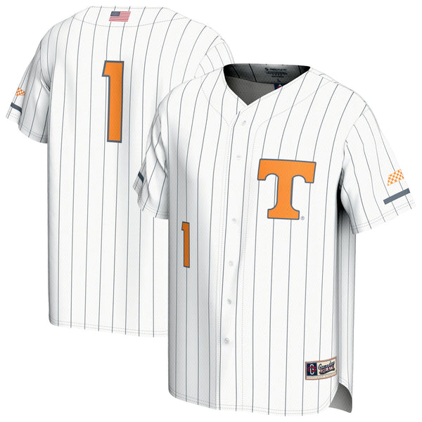 #1 Tennessee Volunteers Lightweight Baseball Fashion Jersey - White