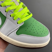 Low Top Sneakers, Neon Green White Colorway, Lace Up Design, Casual Gift for Sneaker Fans