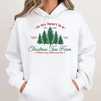In My Heart Est 1989 Graphic Sweatshirt, Christmas Tree Farm Hoodie, Retro Holiday Tree Hoodie, Comfy Winter Hooded Sweatshirt