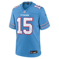 Tennessee Titans Keldric Faulk Light Blue 2026 NFL Draft First Round Pick No.31 Game Jersey