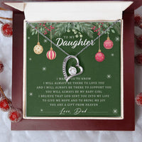 Dad to Daughter Necklace, To My Daughter Heart Necklace, Forever Love Pendant, Christmas Daughter Necklace, Sentimental Keepsake Jewelry